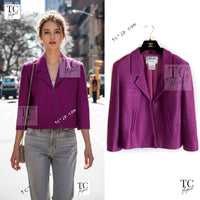 CHANEL 01S Purple Pink Cotton Zipper Jacket 38 40 シャネル パープル ピンク コットン ジッパー ジャケット 即発