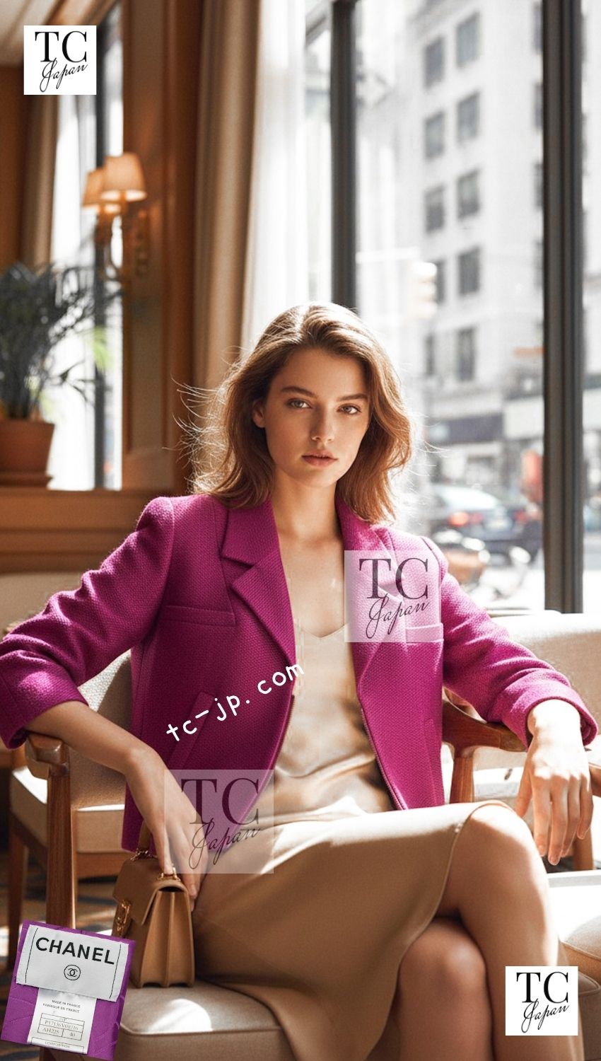 CHANEL 01S Purple Pink Cotton Zipper Jacket 38 40 シャネル パープル ピンク コットン ジッパー ジャケット 即発