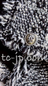 CHANEL 04A Black Choco Le Makeup de Tweed Jacket 38 シャネル ブラック チョコ メイクアップ ワッペン ウール ツイード ジャケット 即発