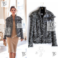 CHANEL 04A Black Choco Le Makeup de Tweed Jacket 34 36 シャネル ブラック チョコ メイクアップ ワッペン ウール ツイード ジャケット 即発