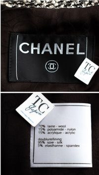 CHANEL 04A Black Choco Le Makeup de Tweed Jacket 34 36 シャネル ブラック チョコ メイクアップ ワッペン ウール ツイード ジャケット 即発