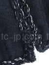 CHANEL 11A Black Wool Angora Trim Tweed Cardigan Jacket 34 シャネル ブラック ウール アンゴラ トリム ツイード カーディガン ジャケット 即発