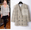 CHANEL 16C Beige Grey Cotton Tweed Double Jacket 44 46 シャネル ベージュ グレー コットン ツイード ダブル ジャケット 即発
