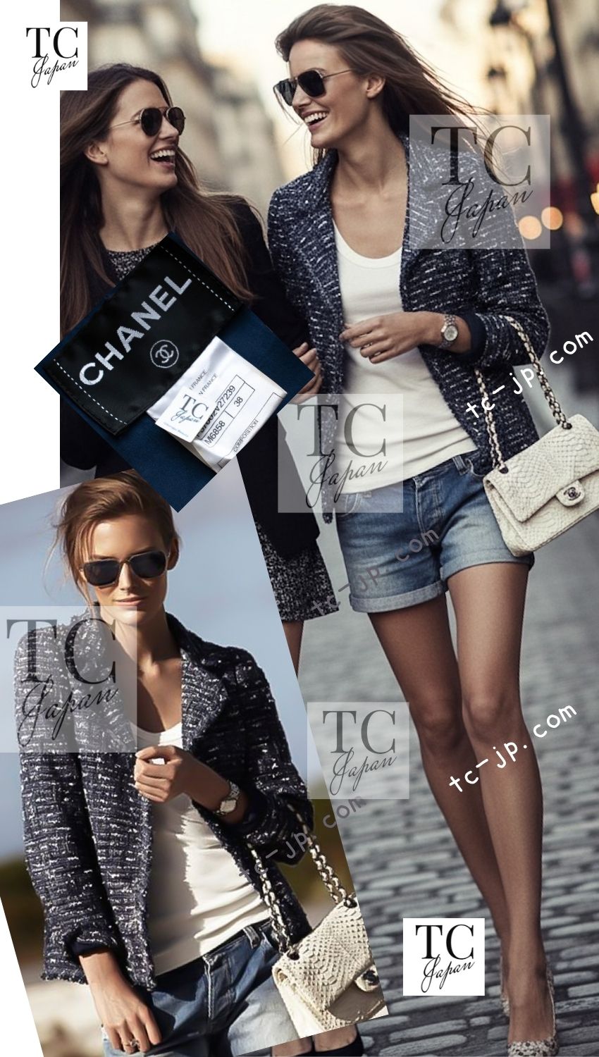 シャネル ジャケット CHANEL 10S ブルー ネイビー メタリック パール
