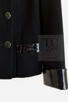 CHANEL 15A Black Wool Patent Leather Collar Jacket 38 シャネル ブラック ウール 女優 パク シネ着 パテント レザー 襟 ジャケット 即発
