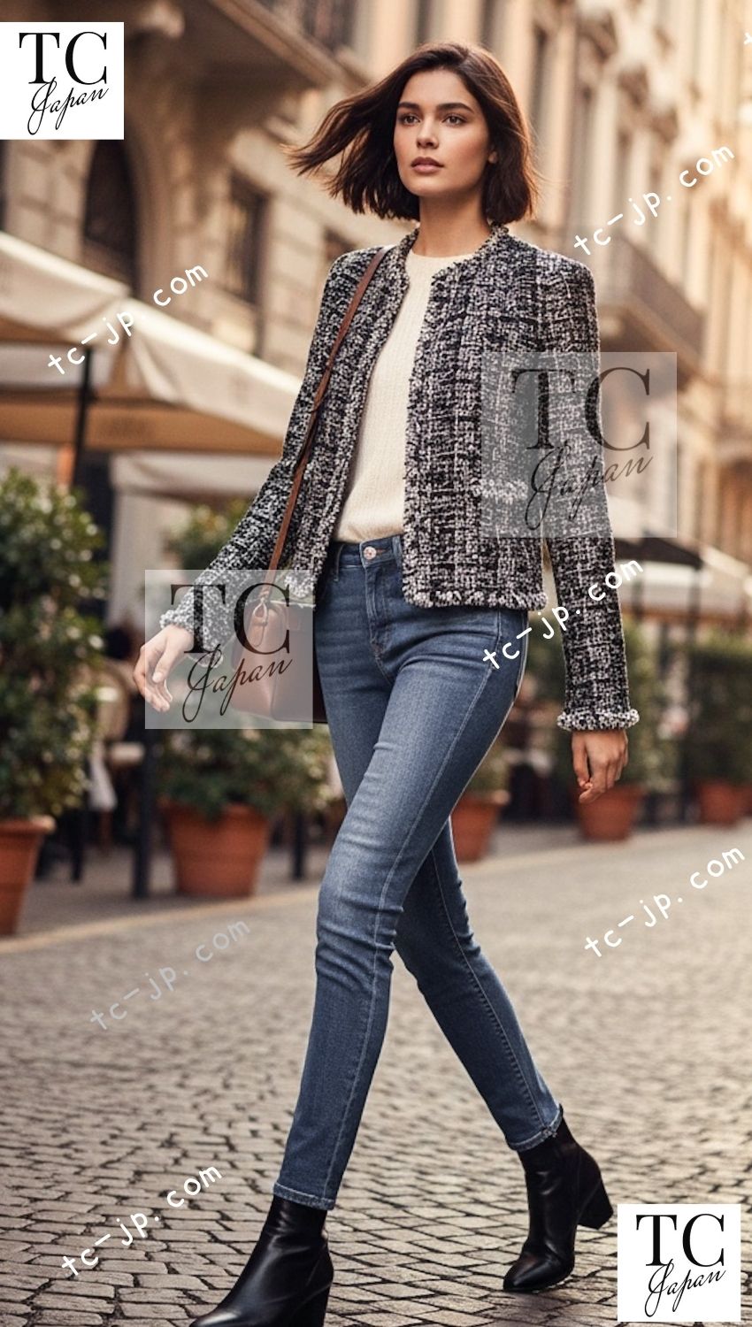 CHANEL 03A White Black Mixed Lesage Sequin Tweed Jacket 38 シャネル ホワイト ブラック ミックス ルサージュ スパンコール ツイード ジャケット 即発