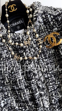 CHANEL 03A White Black Mixed Lesage Sequin Tweed Jacket 38 シャネル ホワイト ブラック ミックス ルサージュ スパンコール ツイード ジャケット 即発