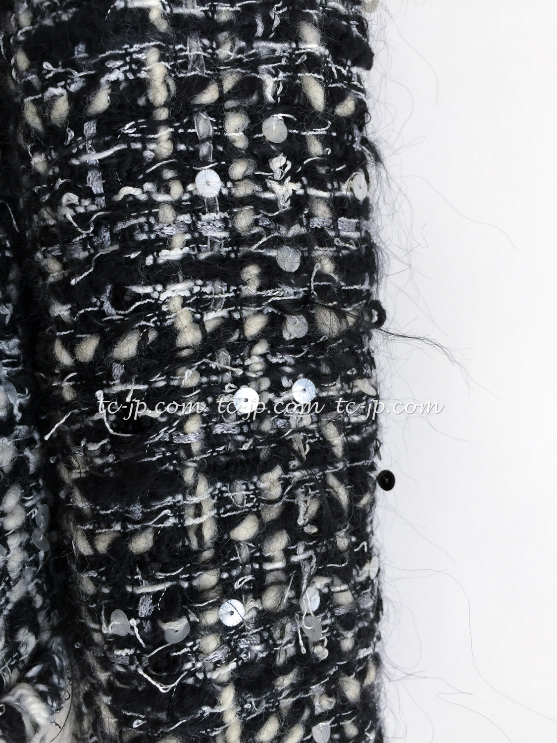 CHANEL 03A White Black Mixed Lesage Sequin Tweed Jacket 38 シャネル ホワイト ブラック ミックス ルサージュ スパンコール ツイード ジャケット 即発