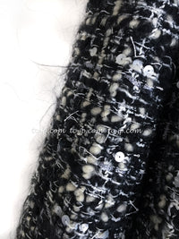 CHANEL 03A White Black Mixed Lesage Sequin Tweed Jacket 38 シャネル ホワイト ブラック ミックス ルサージュ スパンコール ツイード ジャケット 即発