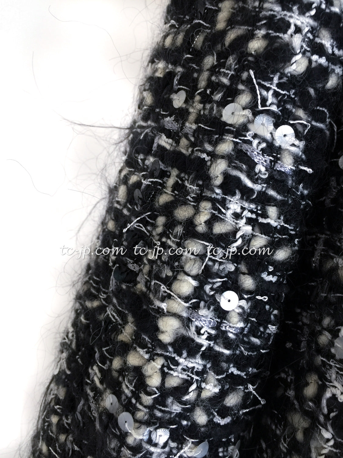 CHANEL 03A White Black Mixed Lesage Sequin Tweed Jacket 38 シャネル ホワイト ブラック ミックス ルサージュ スパンコール ツイード ジャケット 即発