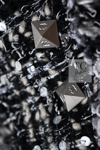 CHANEL 03A White Black Mixed Lesage Sequin Tweed Jacket 38 シャネル ホワイト ブラック ミックス ルサージュ スパンコール ツイード ジャケット 即発