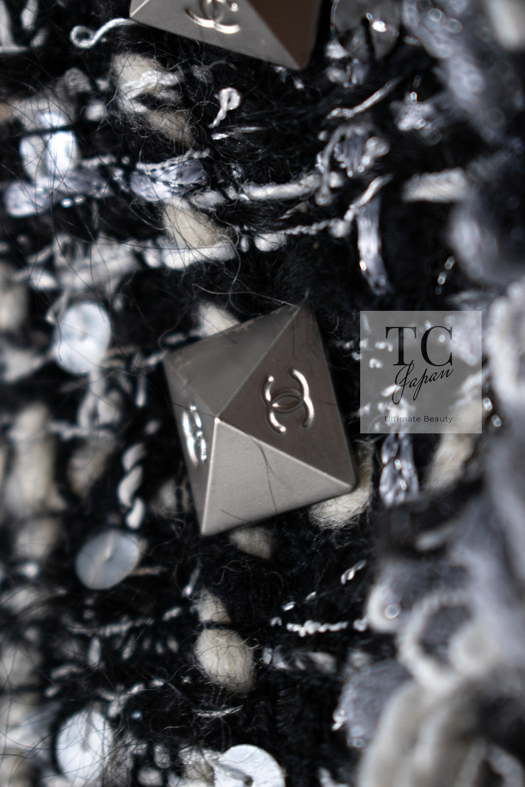 CHANEL 03A White Black Mixed Lesage Sequin Tweed Jacket 38 シャネル ホワイト ブラック ミックス ルサージュ スパンコール ツイード ジャケット 即発