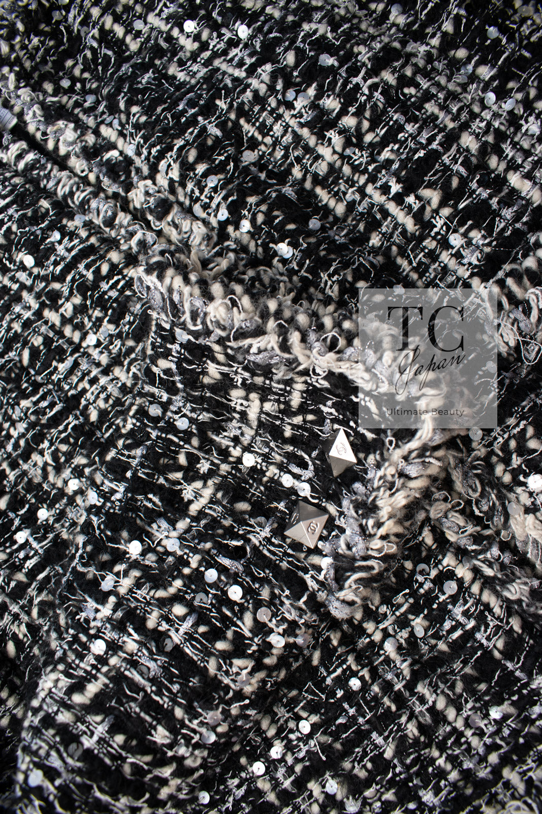 CHANEL 03A White Black Mixed Lesage Sequin Tweed Jacket 38 シャネル ホワイト ブラック ミックス ルサージュ スパンコール ツイード ジャケット 即発