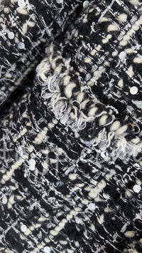 CHANEL 03A White Black Mixed Lesage Sequin Tweed Jacket 38 シャネル ホワイト ブラック ミックス ルサージュ スパンコール ツイード ジャケット 即発