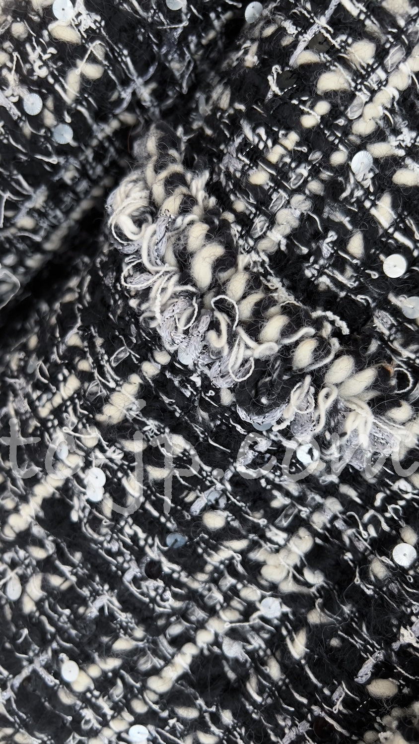 CHANEL 03A White Black Mixed Lesage Sequin Tweed Jacket 38 シャネル ホワイト ブラック ミックス ルサージュ スパンコール ツイード ジャケット 即発