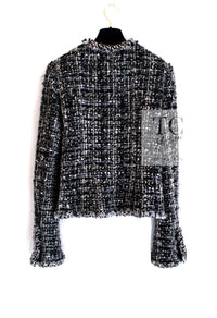 CHANEL 03A White Black Mixed Lesage Sequin Tweed Jacket 38 シャネル ホワイト ブラック ミックス ルサージュ スパンコール ツイード ジャケット 即発