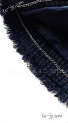 CHANEL 11S Navy Black CC Logo Button Wool Silk Jacket 40 シャネル ネイビー ブラック ココボタン ウール シルク ジャケット 即発