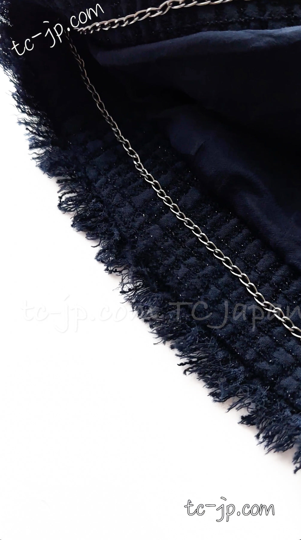 CHANEL 11S Navy Black CC Logo Button Wool Silk Jacket 40 シャネル ネイビー ブラック ココボタン ウール シルク ジャケット 即発
