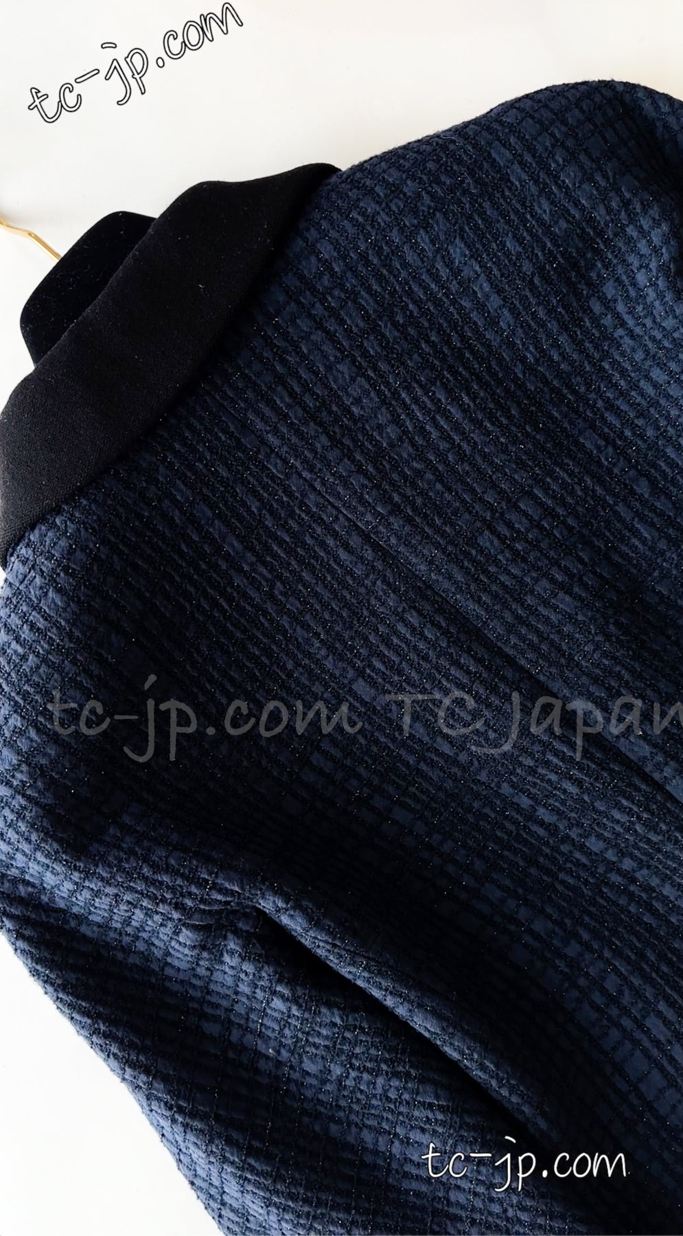 CHANEL 11S Navy Black CC Logo Button Wool Silk Jacket 40 シャネル ネイビー ブラック ココボタン ウール シルク ジャケット 即発