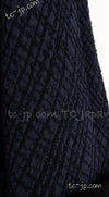 CHANEL 11S Navy Black CC Logo Button Wool Silk Jacket 36 40 シャネル ネイビー ブラック ココボタン ウール シルク ジャケット 即発