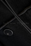 CHANEL 15B Black Wool Piping Collarless Jacket 34 36 38 シャネル ブラック ウール パイピング ノーカラー ジャケット 即発