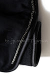 CHANEL 15B Black Wool Piping Collarless Jacket 34 36 38 シャネル ブラック ウール パイピング ノーカラー ジャケット 即発