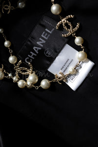 CHANEL 15B Black Wool Piping Collarless Jacket 34 36 38 シャネル ブラック ウール パイピング ノーカラー ジャケット 即発