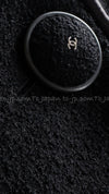 CHANEL 15B Black Wool Piping Collarless Jacket 34 36 38 シャネル ブラック ウール パイピング ノーカラー ジャケット 即発
