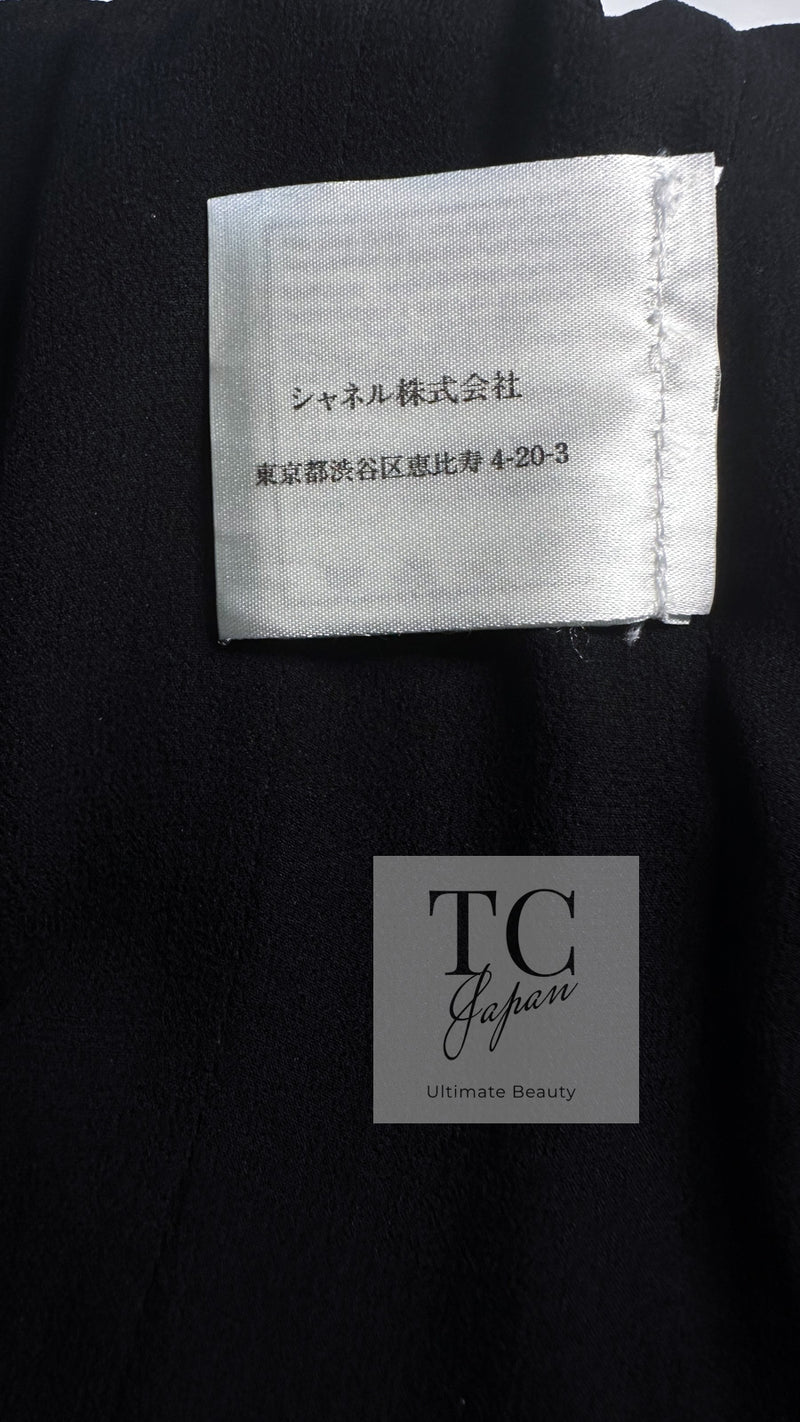 CHANEL 04S Black Navy Metallic Pearl Button Jacket 34 シャネル ブラック ネイビー メタリック パールボタン ジャケット 即発