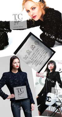 CHANEL 04S Black Navy Metallic Pearl Button Jacket 34 シャネル ブラック ネイビー メタリック パールボタン ジャケット 即発