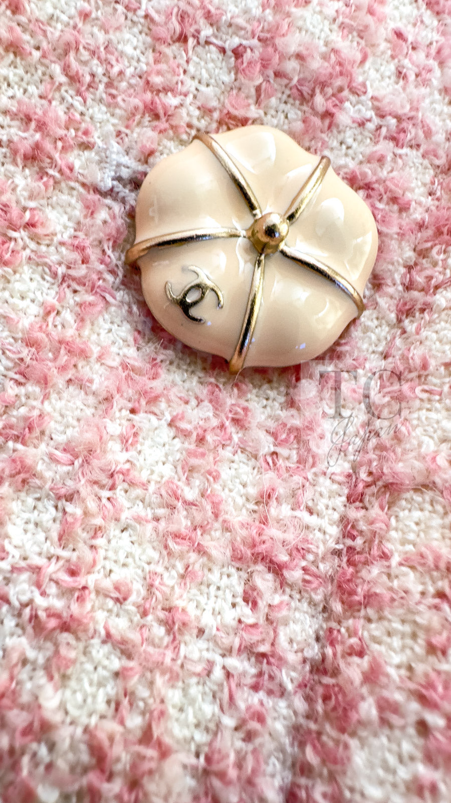 シャネル カメリアボタンピンク シャネル ジャケット CHANEL ピンク ウール アルパカ シルク スタンド