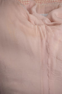 CHANEL 09C Pink Wool Silk Alpaca Silk Stand Collar Camellia Buttons Jacket 38 シャネル ピンク ウール アルパカ シルク スタンド カラー カメリア ボタン ジャケット 即発