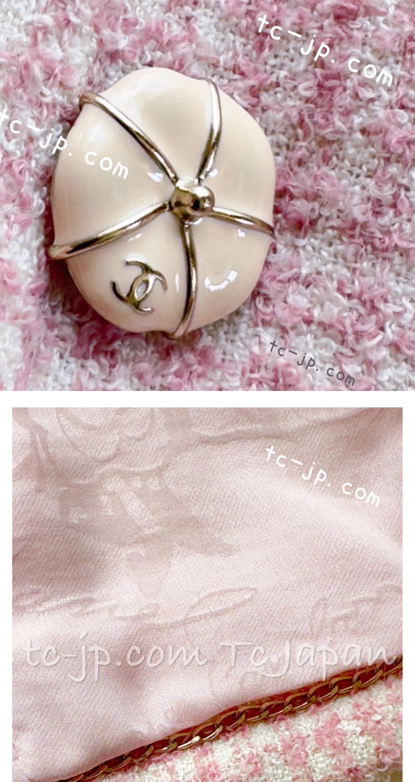 シャネル カメリアボタンピンク シャネル ジャケット CHANEL ピンク ウール アルパカ シルク スタンド