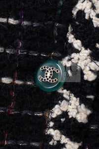 CHANEL 09A Black Green Wool Silk Mohair Jacket Skirt Suit 38 6