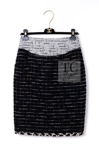 CHANEL 09A Black Green Wool Silk Mohair Jacket Skirt Suit 38 9