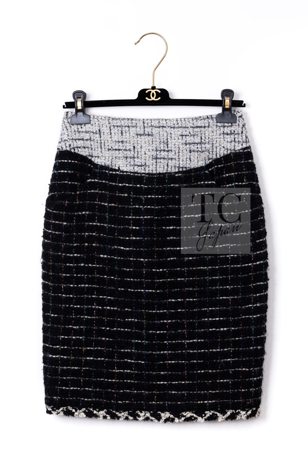 CHANEL 09A Black Green Wool Silk Mohair Jacket Skirt Suit 38 9