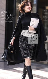 CHANEL 09A Black Green Wool Silk Mohair Jacket Skirt Suit 38 16