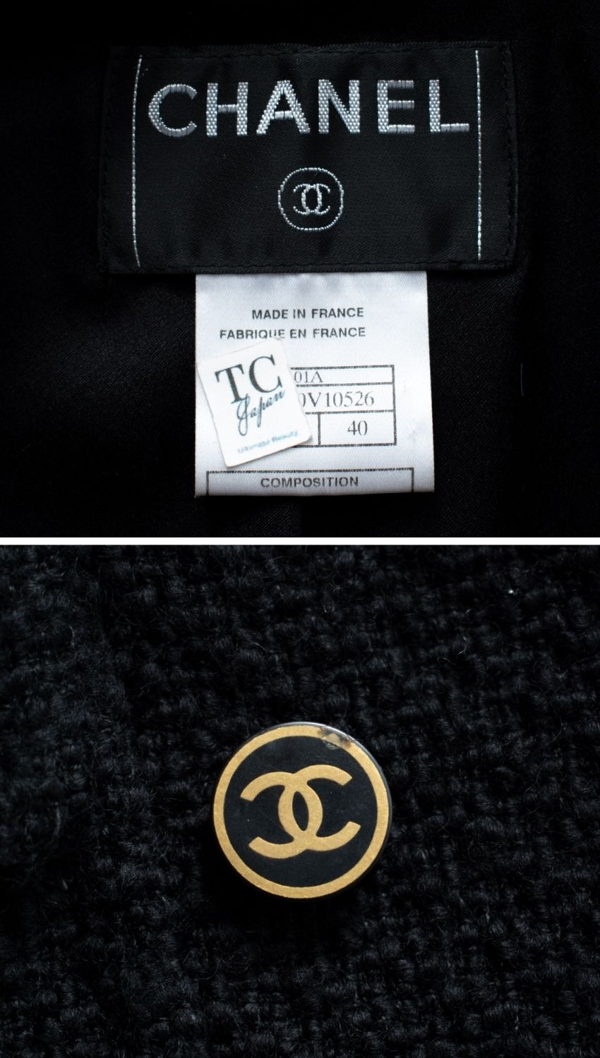 CHANEL 01A Black Double Wool Jacket Coat 38 40 42 シャネル ブラック ウール ダブル ジャケット コート 即発