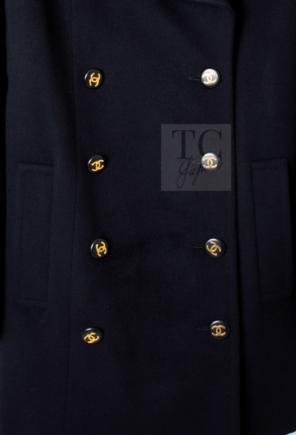 CHANEL 93A Vintage Black Double Cashmere Wool Jacket Coat 38 40 42 6