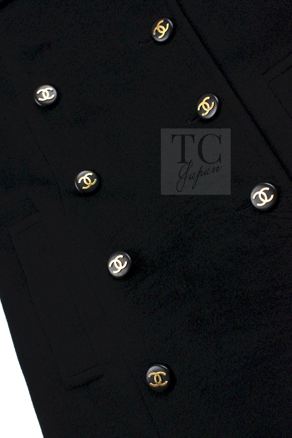 CHANEL 93A Vintage Black Double Cashmere Wool Jacket Coat 38 40 42 17