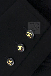 CHANEL 93A Vintage Black Double Cashmere Wool Jacket Coat 38 40 42 9