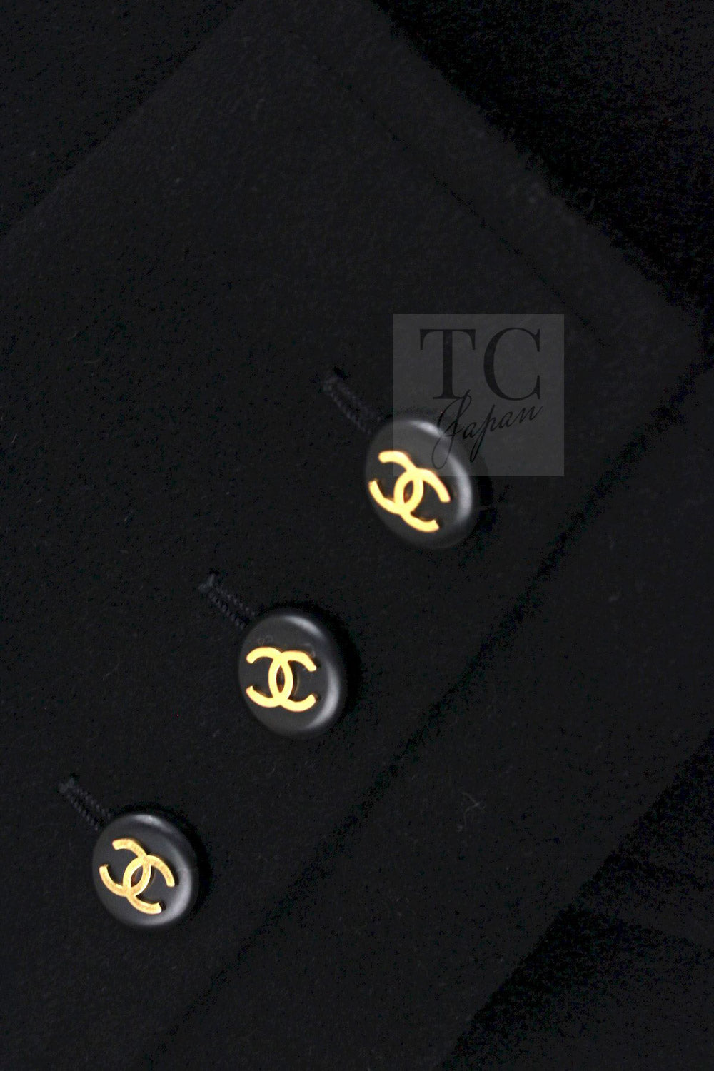 CHANEL 93A Vintage Black Double Cashmere Wool Jacket Coat 38 40 42 9