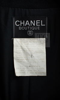 CHANEL 93A Vintage Black Double Cashmere Wool Jacket Coat 38 40 42 10