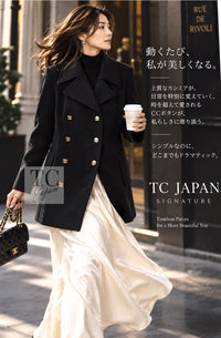 CHANEL 93A Vintage Black Double Cashmere Wool Jacket Coat 38 40 42 11
