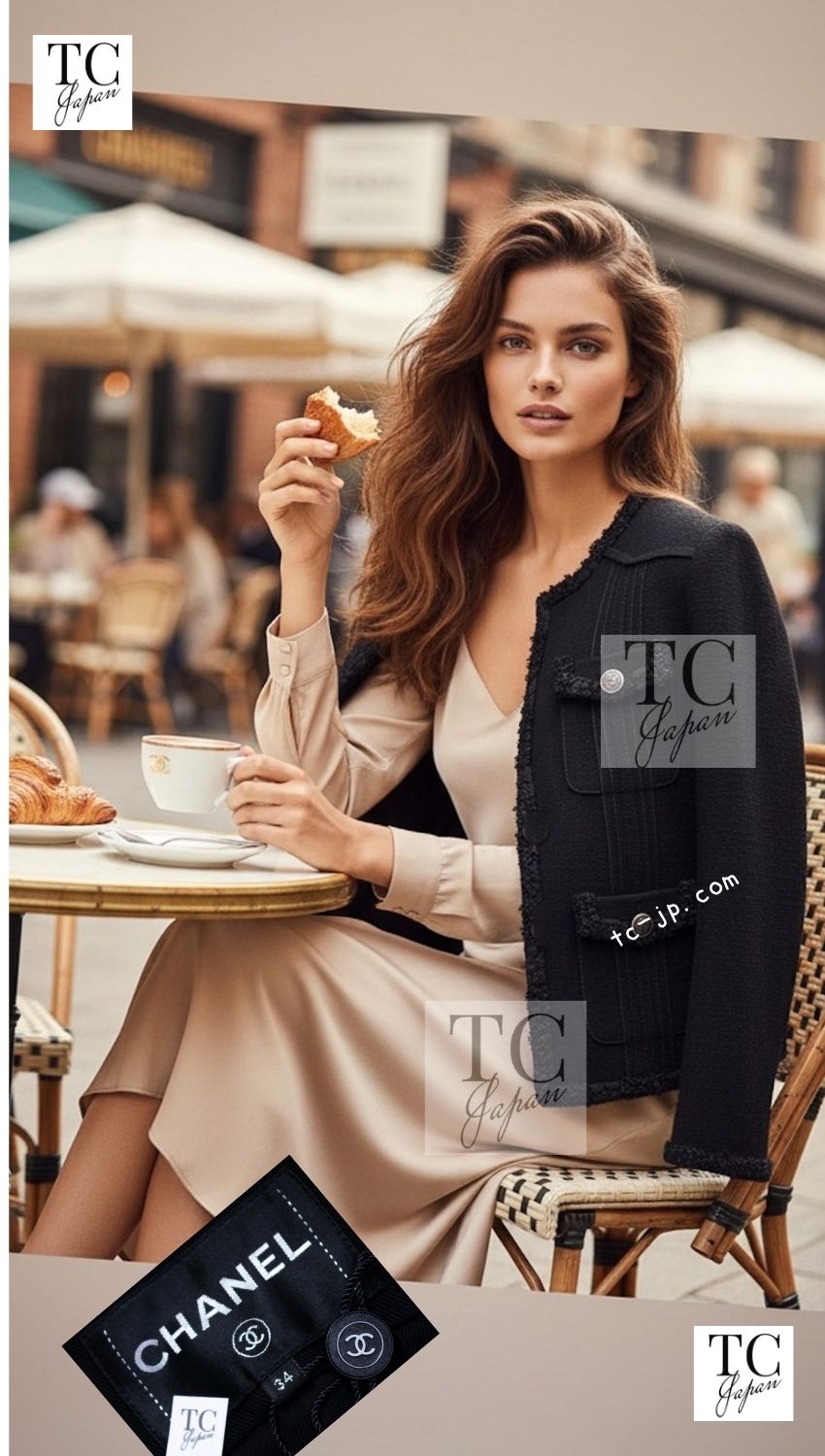 CHANEL 17C Black Cotton Denim Collarless Jacket 34 36 シャネル ブラック コットン デニム ノーカラー ジャケット 即発