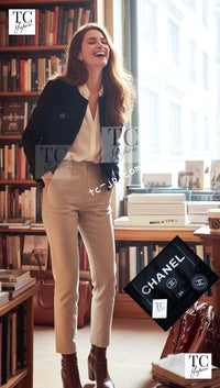 CHANEL 17C Black Cotton Denim Collarless Jacket 34 36 シャネル ブラック コットン デニム ノーカラー ジャケット 即発