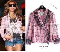 CHANEL 08PF Beyonce Pink Wool Cotton Lesage Tweed Jacket 48 50 シャネル ビヨンセ着 ピンク ウールコットン ルサージュ ツイード ジャケット 即発