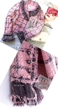 CHANEL 08PF Pink Ruffle Wool Cotton Lesage Tweed Jacket 36 シャネル ピンク フリル ウール コットン ルサージュ ツイード ジャケット 即発