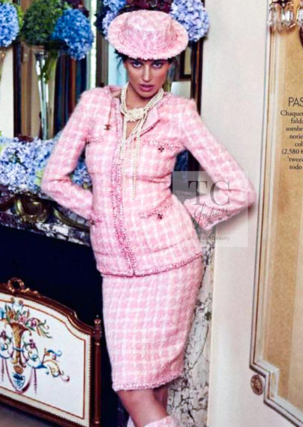 CHANEL 14A Pink White Wool Mohair Zipper Collarless Tweed Jacket 34 シャネル ピンク ホワイト ウール モヘア ジッパー ノーカラー ツイード ジャケット 即発