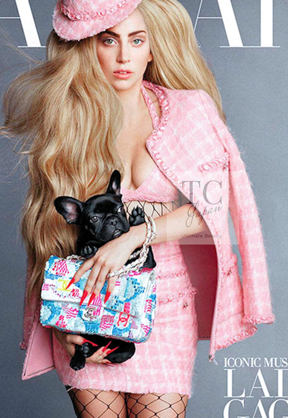 CHANEL 14A Pink White Wool Mohair Zipper Collarless Tweed Jacket 34 シャネル ピンク ホワイト ウール モヘア ジッパー ノーカラー ツイード ジャケット 即発